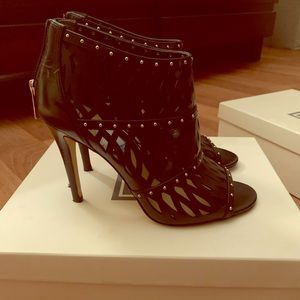 Ivanka trump black leather booties